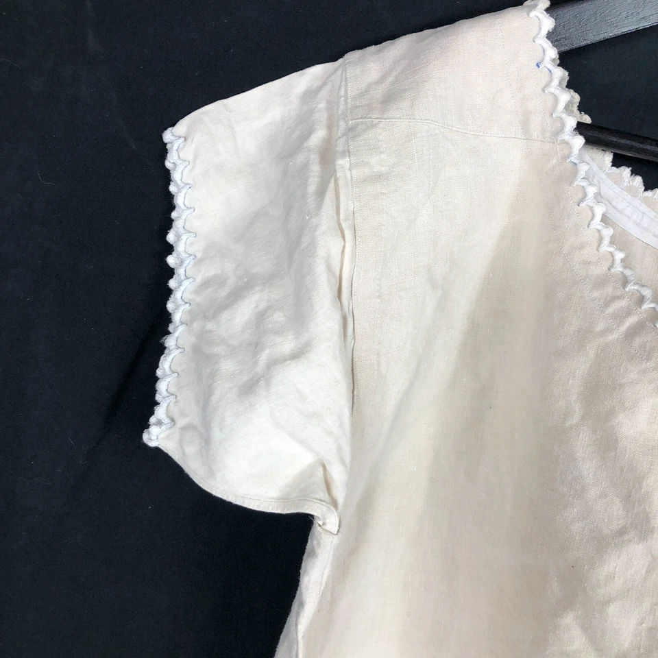 1900 Vintage French Pure Linen Nightgown Large Size - Image 3 of 4