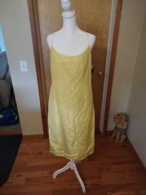 Vintage 80s Donna Karan NY Sz 10 N W/Tags Beautiful  Yellow Sequin Hong  Kong | eBay