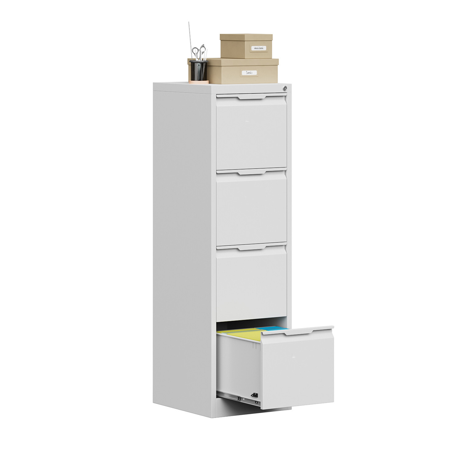 4 Drawer Storage Cabinet Metal Vertical Filing Cabinet Office Storage Organizer
