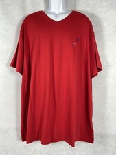 Polo Ralph Lauren T-Shirt Men  s XXL Red V-Neck Short Sleeve Stretch New