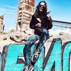 Neue Yakuza Damen Electric Rose Slide Leggings - Bunt