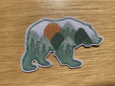 Sunrise Travel Bear Embroidered Iron On Patch Great on Jackets  Hats Camping