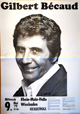 GILBERT BECAUD - WIESBADEN 1979 - orig. Concert Poster - Plakat DIN A1 Art.2 F/U