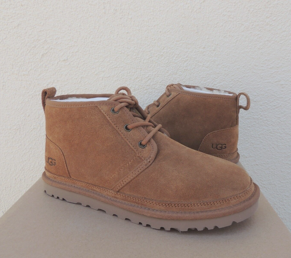 UGG 2021 NEUMEL CHESTNUT SUEDE/ SHEEPWOOL ANKLE BOOTS, WOMEN US 7/ EUR 38  ~NIB