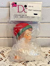 Vintage 1993 Girl Caroler Mangelsen's Doll Porcelain Head  Hands 169-91 NOS