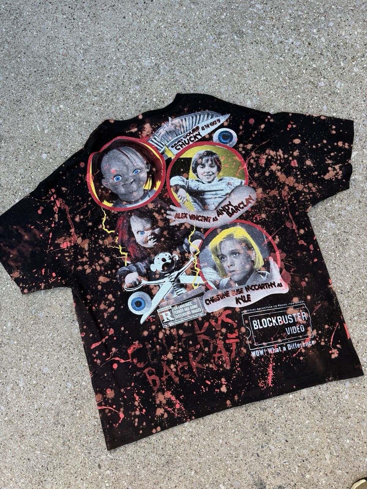 Backstock Co Childs Play 2 Chucky TShirt AOP Movie Blockbuster Promo Bootleg 2XL image 4