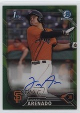 2016 Bowman Chrome Prospects Green Refractor 95/99 Jonah Arenado Auto 6w8