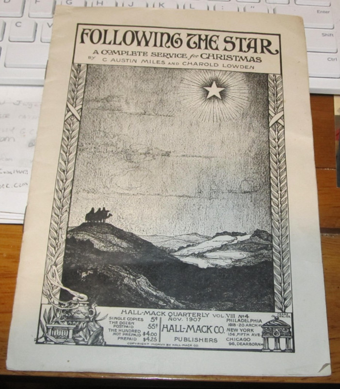 1907 Children's Music Booklet Hall-Mack Philadelphia, PA Hymns Christmas Service