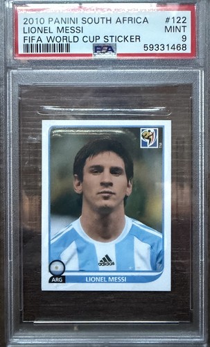 Lionel Messi [Blue Back] #122 2010 Panini South Africa FIFA World Cup Sticker card