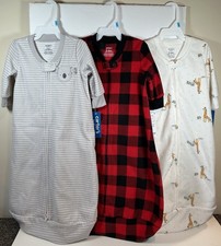 CARTER'S BABY SLEEPSACK Set of 3 Size 3-6 Months Flannel NEW