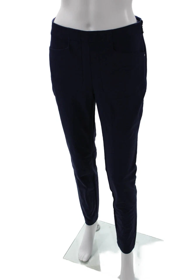 Pantalones de pierna ajustados RLX Ralph Lauren para mujer de tiro alto azul marino talla 4 Foto 2 de 4