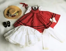 Madame Alexander "Jo" Little Women 12 Inch Outfit Red Dress Shoes Hat (NO DOLL)