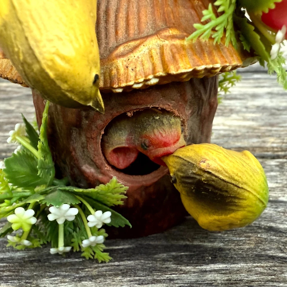 Vintage Hand-Painted Blowmold Birdhouse Ornament Hanging for Garden  5" - Image 2 of 4