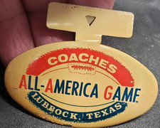 Coaches All American Game Lubbock Texas Football Tab Over Button Vintage