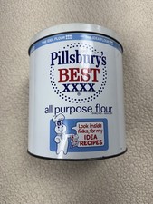 Vintage Doughboy J.L. Clark Pillsbury's Best Metal Flour Tin XXXX Canister 8"