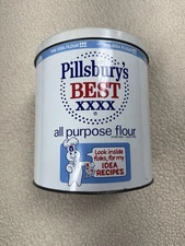 Vintage Doughboy J.L. Clark Pillsbury's Best Metal Flour Tin XXXX Canister 8"