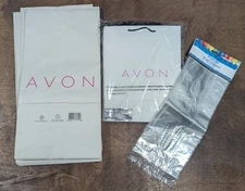 Avon Lot Paper Handled Shopping Gift Bags 10" x 8" Tall 16" x 8" Clear Loot Bags