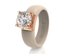 Silicone Ring   7mm Round Solitaire CZ  GlowStone Collection   Patented Design