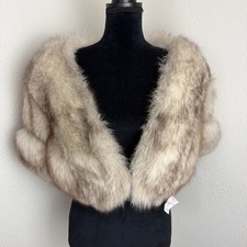 Excellent Vintage XL Plus Blue Fox Fur Stole Shrug Shawl WRap 29