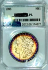 1896-P Gem BU PL Proof-like  Album Rainbow Toned Obverse  Better Date