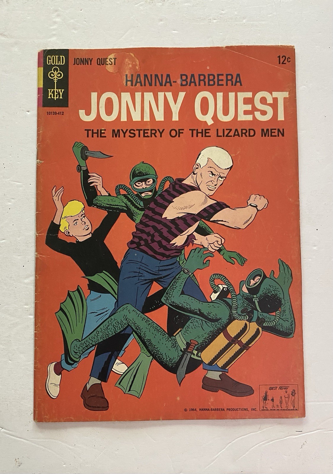 JONNY QUEST #1 LLAVE DE ORO 1964 "1 disparo" ¡Copia sólida! Mystery of the Lizard Men