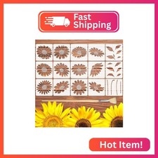 TWINKLEMON 15PCS Large Sunflower Stencils for Painting 12 x 12 Inch Flower Stenc