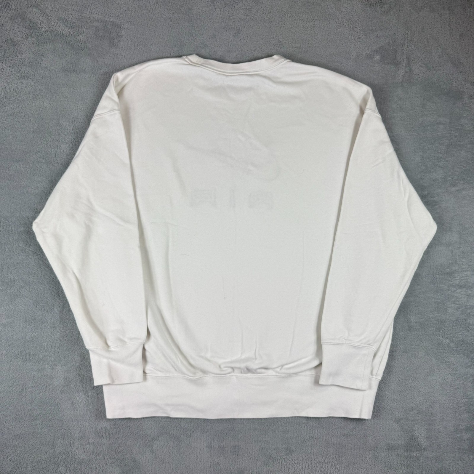 Vintage Nike Air Y2K White Big Swoosh Spellout Size Medium Pullover Sweatshirt image 8
