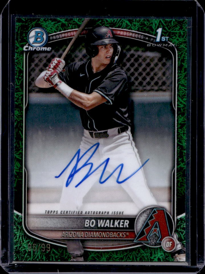2025 Bowman Bo Walker Chrome Auto Green Grass Refractor 1st #6/99