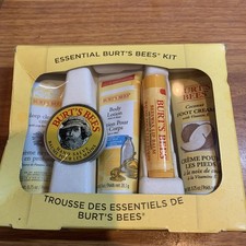 Burt's Bees 5-Pc Travel Size Essential Kit Cleansing Cream Salve Lotion Lip Balm
