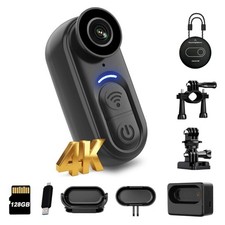 4K Mini Body Camera with 128GB Thumb Size Compact wearable design with hands-fre