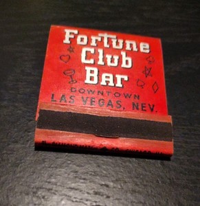 Vintage Las Vegas Matchbook Fortune Club Unstruck Very Rare Excellent Condition 