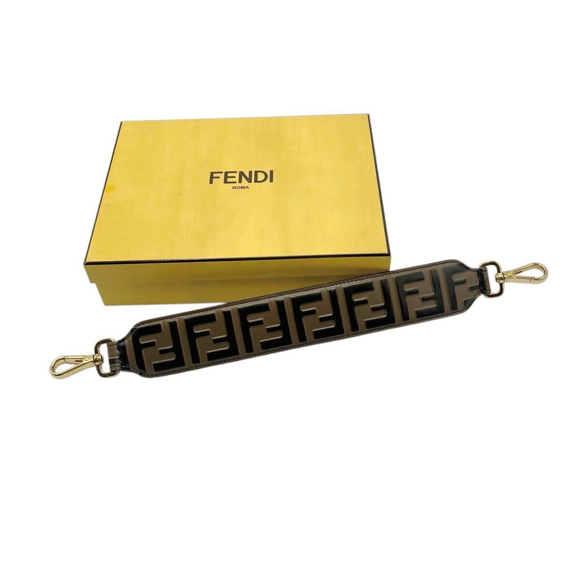 RARE FENDI Mini Zucca Leather Bag Strap Hand in Excellent Condition