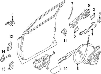 Genuine Nissan Exterior Door Handle 80640-6TA3E