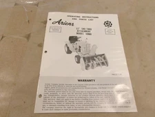 ARIENS 32" SNO THRO ATTACHMENT MODEL 13983 OPERATING INSTRUCTIONS AND PARTS LIST