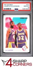 1991 SKYBOX #471 JAMES WORTHY-MAGIC JOHNSON LAKERS PSA 10