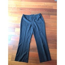 Escada Women Black 100 Virgin Wool Straight Leg Midrise Trouser Pants EU42/US12