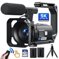 5K Ultra HD 56MP Camcorder Video Camera  WiFi Night Vision&  Microphone , Tripod