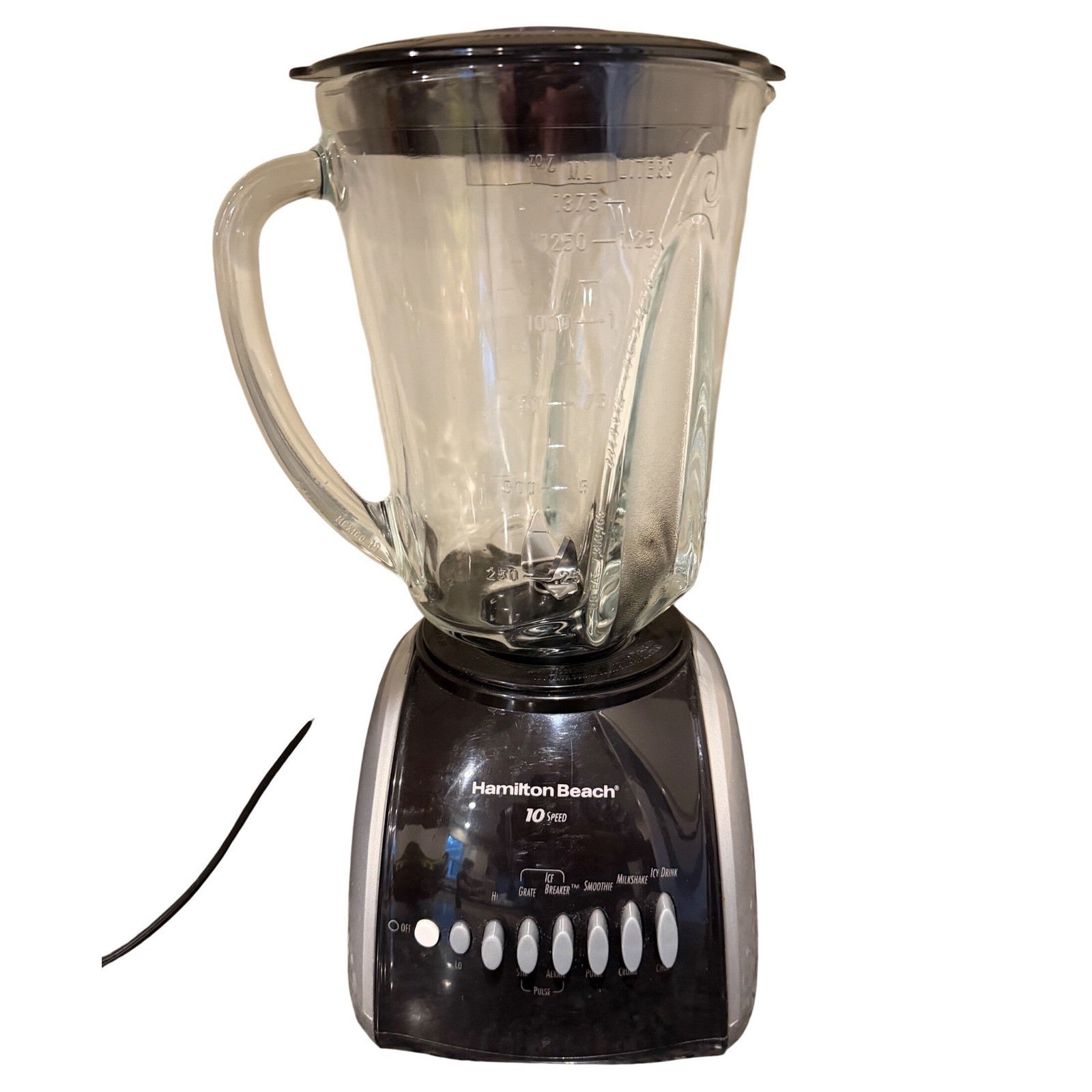 Hamilton Beach 10 Speed Glass Jar Blender Black Silver Model