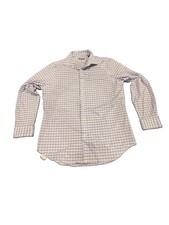 Michael Kors Mens L 16 32/33 Slim Fit Airsoft Stretch Plaid Non Iron Shirt