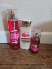 Bath and Body Works Strawberry Pound Cake Lot Fragrance Mist Body Lotion Set