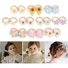 Toddler Hair Ties 20 Pcs Girls Cute Flower Hair Bows Candy Colors Set
