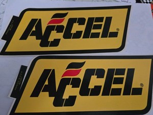 ACCEL Vintage Decals (2) set 9.5 x 4