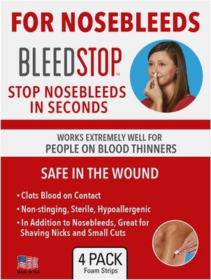 BleedStop  First Aid Powder Strip for Blood Nosebleed Strips - 3 Pack 