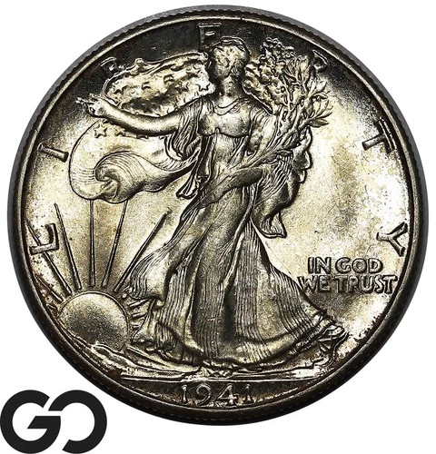 1941-D Walking Liberty Half Dollar, Gorgeous Solid Gem BU++