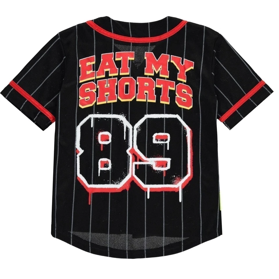 Camiseta deportiva de béisbol Bart Simpson para niños - niños pequeños y grandes tallas 4-20 negra Foto 3 de 4