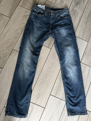 Levi's Men's Blue Denim Straight Regular Fit Mid Rise Jeans Medium Wash