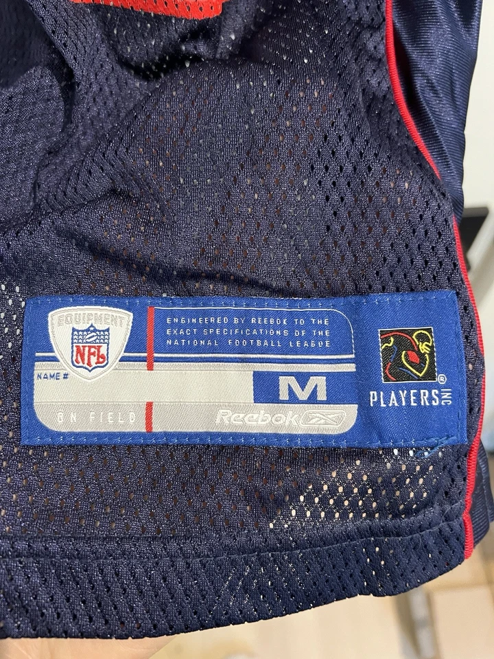 Camiseta de los New England Patriots para hombre mediana #81 Randy Moss Reebok azul vintage NFL Foto 3 de 3