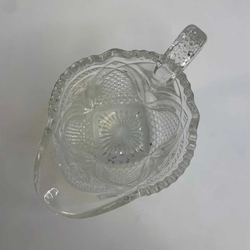 Antique Early American Pressed Glass Jug in Massachusetts pattern, Heavy, Lovely - Image 2 of 4