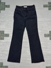 Madewell Kick Out Cropped Jeans Womens 25 Black Denim Cotton Mid Rise 24x26