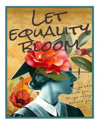 Inspirational Floral Wall Art Poster - Let Equality Bloom Home Decor